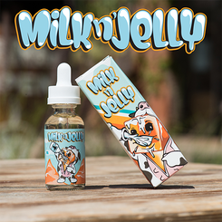 A bowl of ice cold orange jello covered with evaporated milk. A fresh natural orange vape topped with just the right amount of creamy awesomeness. Crafted by Vaping Birdy.